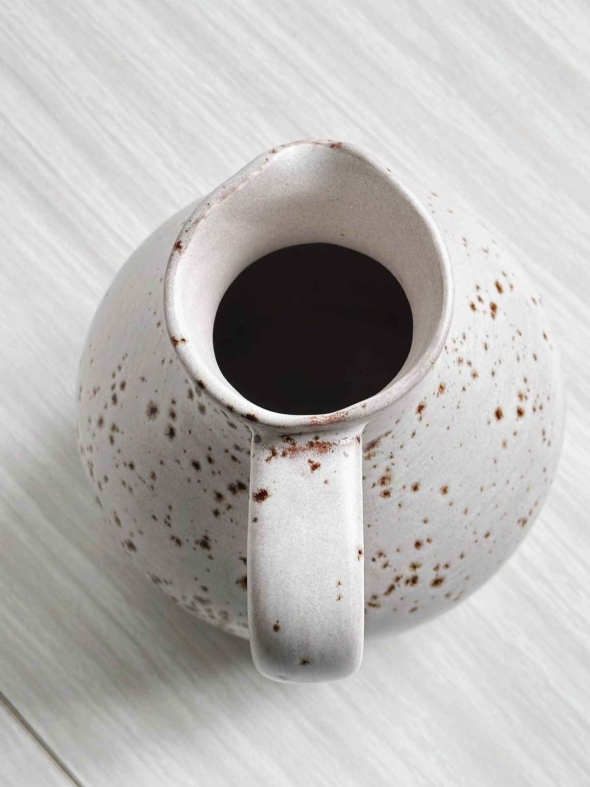 Handcrafted Pitcher, Speckled White Ceramic, Rustic And Minimalist Style, Rustic Jar, Country Decor, Decorative Gift, Country House photo for sale