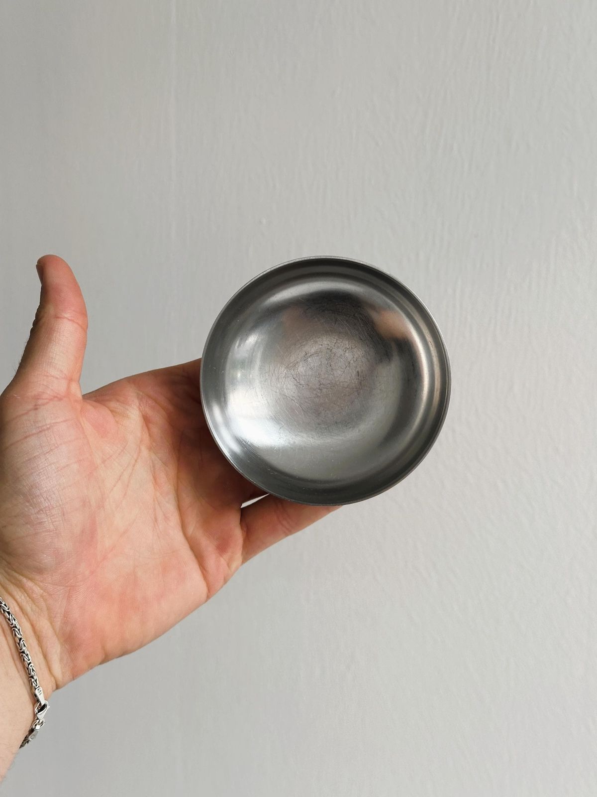 photo for sale Set Of Stainless Steel Footed Bowls In The Letang Remy Style, Made In France, Metal Tableware, Stainless Steel Bowls, Stainless Steel Dessert Set