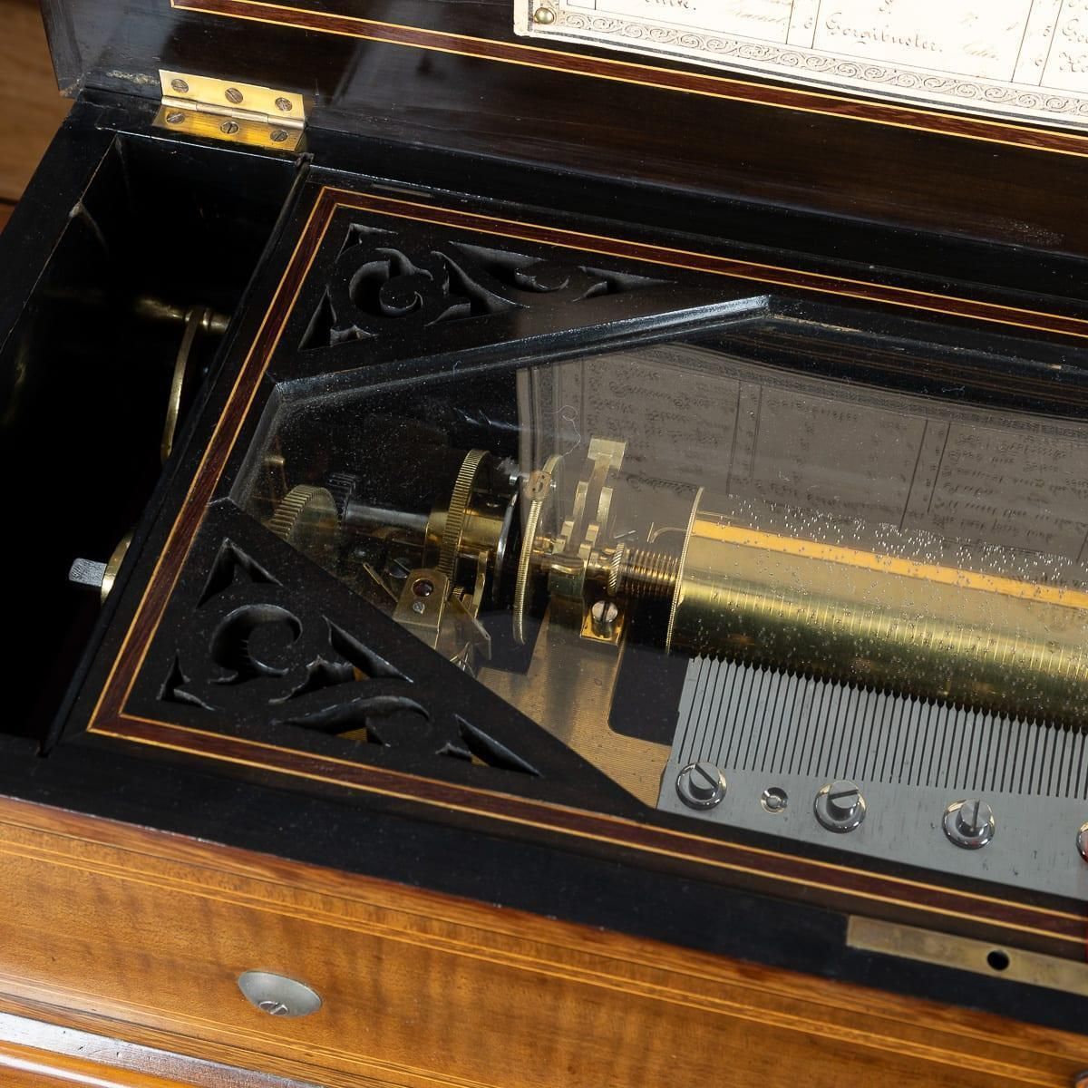 Antique 19thc Swiss Made Cylinder Music Box By Lecoultre Frères Of Geneva C.1880 photo buy