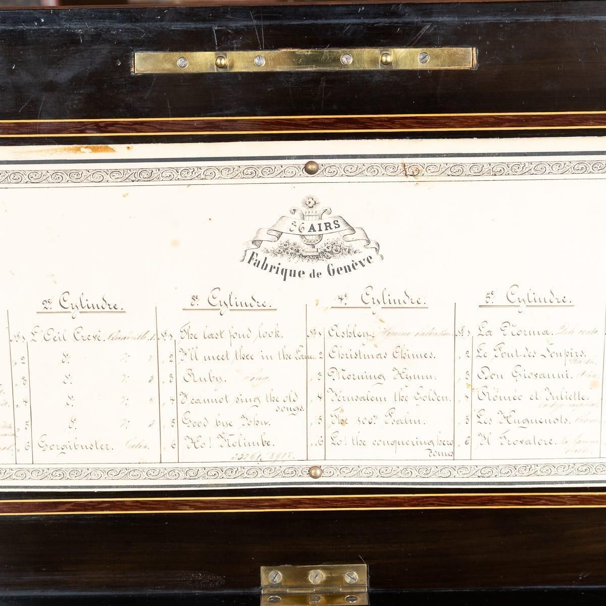 Home Decor Antique 19thc Swiss Made Cylinder Music Box By Lecoultre Frères Of Geneva C.1880 photo