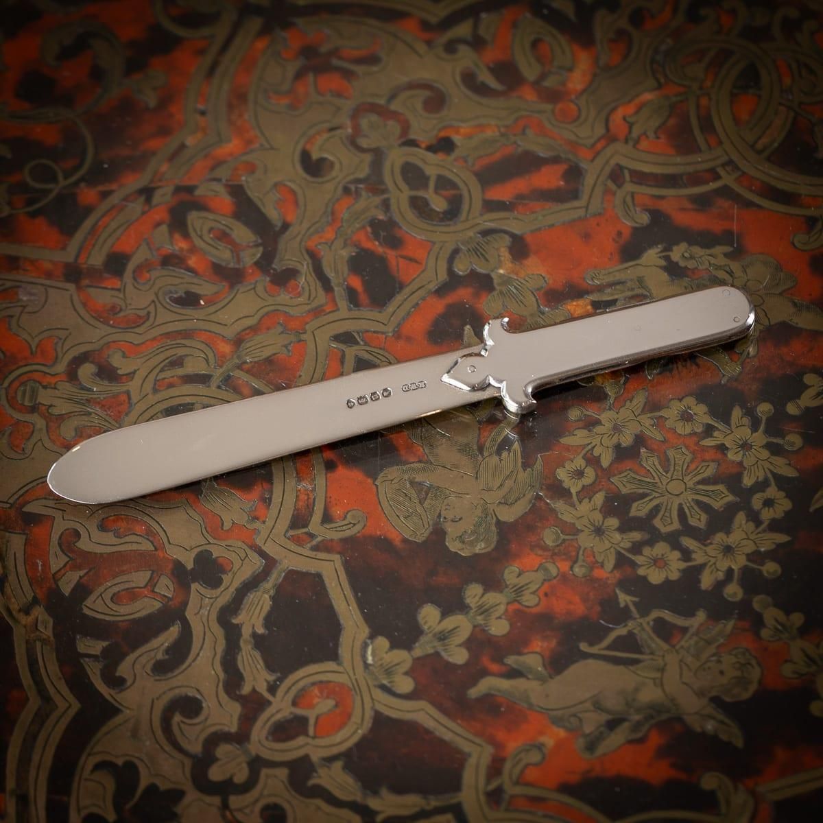 Antique 19th Century English Solid Silver Paperknife & Penknife Bookmark C.1868 photo furniture