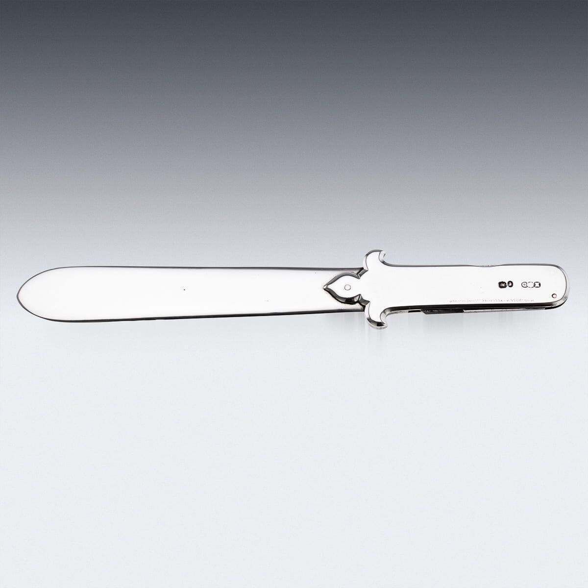 Antique 19th Century English Solid Silver Paperknife & Penknife Bookmark C.1868 photo for sale