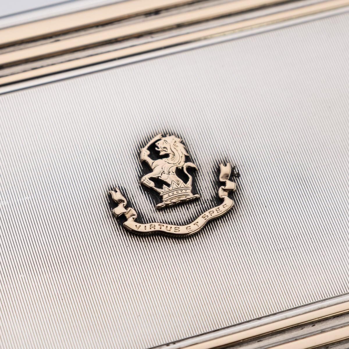 photo vintage 20thc English Solid Silver & 9k Gold Cigar Case By Cartier Of New Bond St C.1929