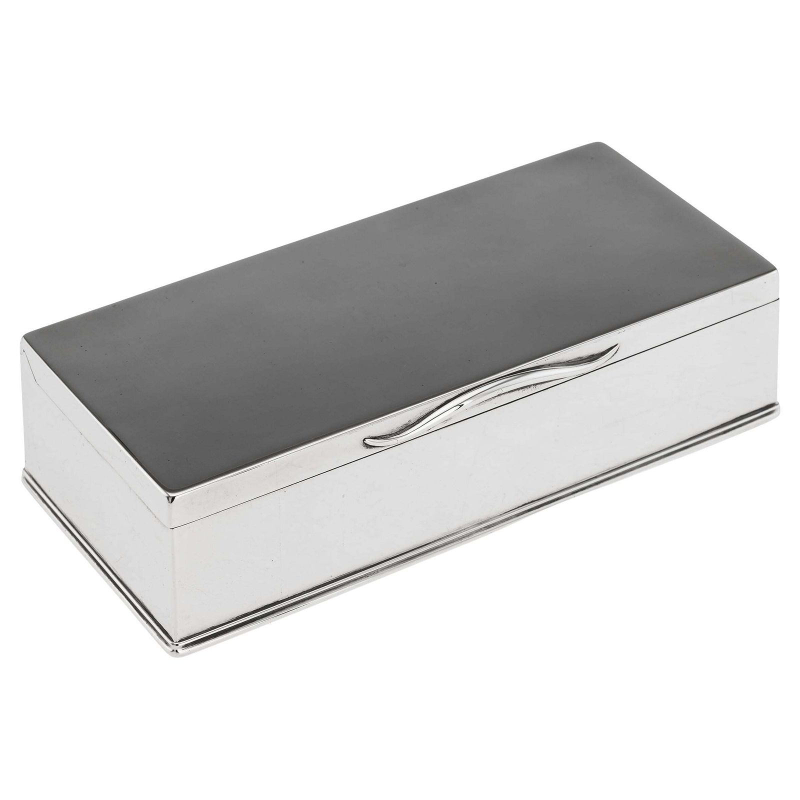 Antique 19th Century English Solid Silver Cigar Box, London C.1876