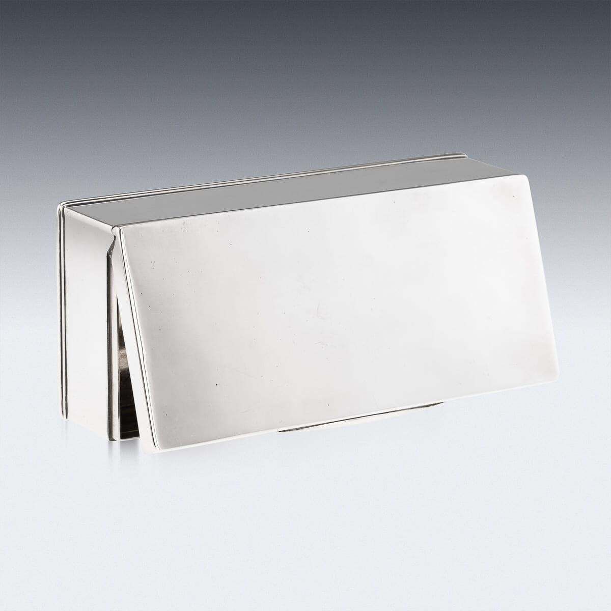 Antique 19th Century English Solid Silver Cigar Box, London C.1876 photo buy