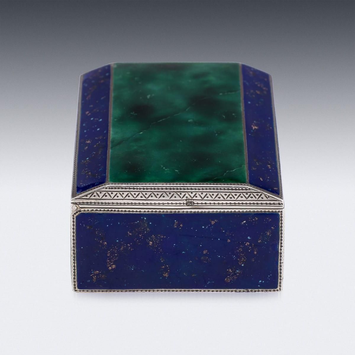 Antique 20th Century German Solid Silver & Enamel Cigarette Box C.1900 photo vinterior