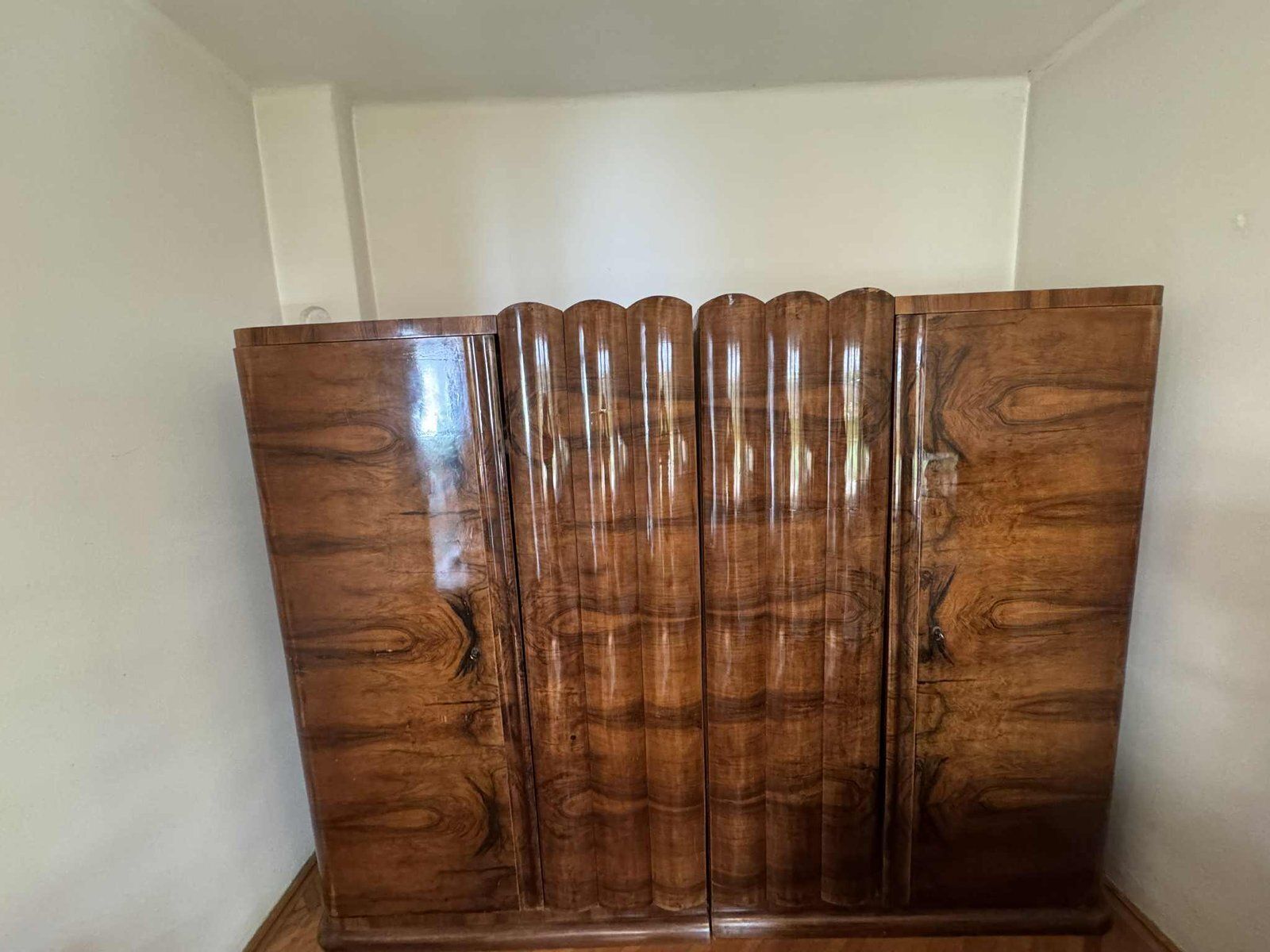 Art Deco Walnut Wardrobe, Central Europe, 1930s photo furniture