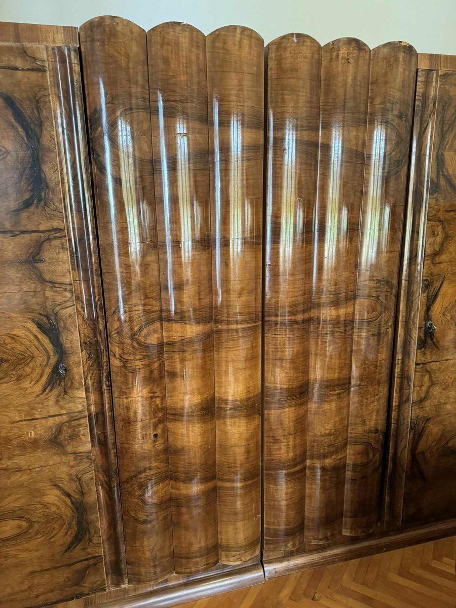 Art Deco Walnut Wardrobe, Central Europe, 1930s photo buy
