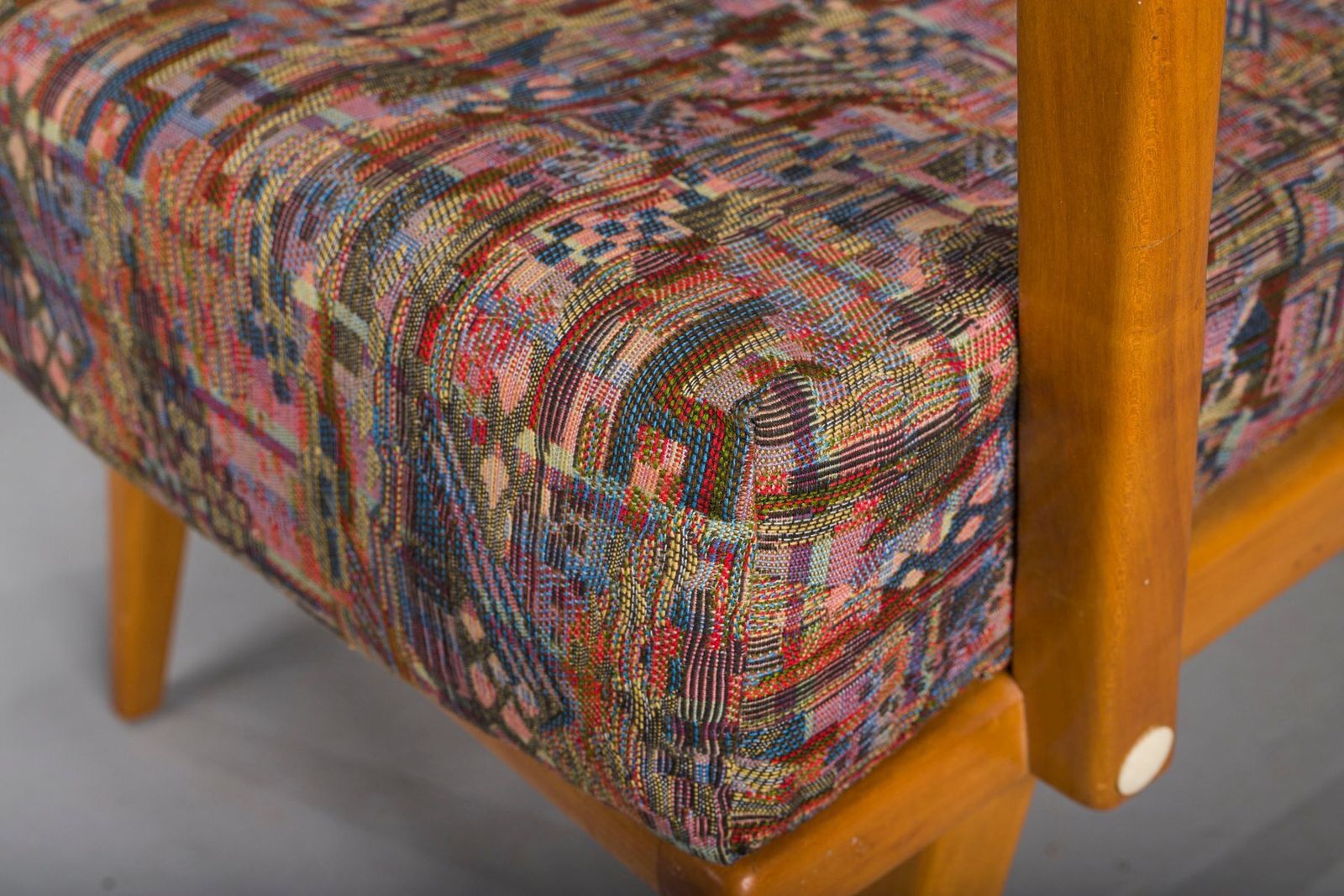 Vintage Cherrywood And Wool Armchairs From Knoll Antimott, 1950s 1960s, Set Of 2 photo furniture