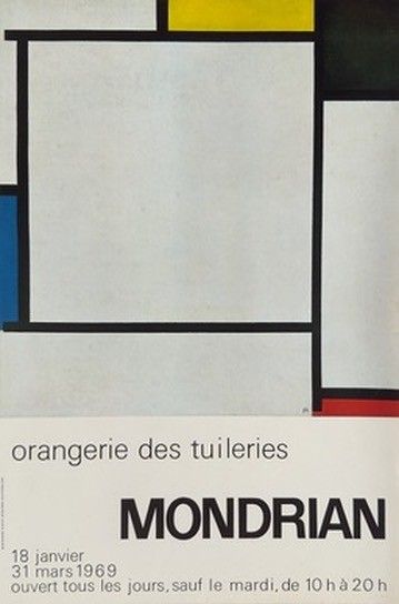 Piet Mondrian Orangerie Des Tuileries Paris 1969 Original Poster Poster