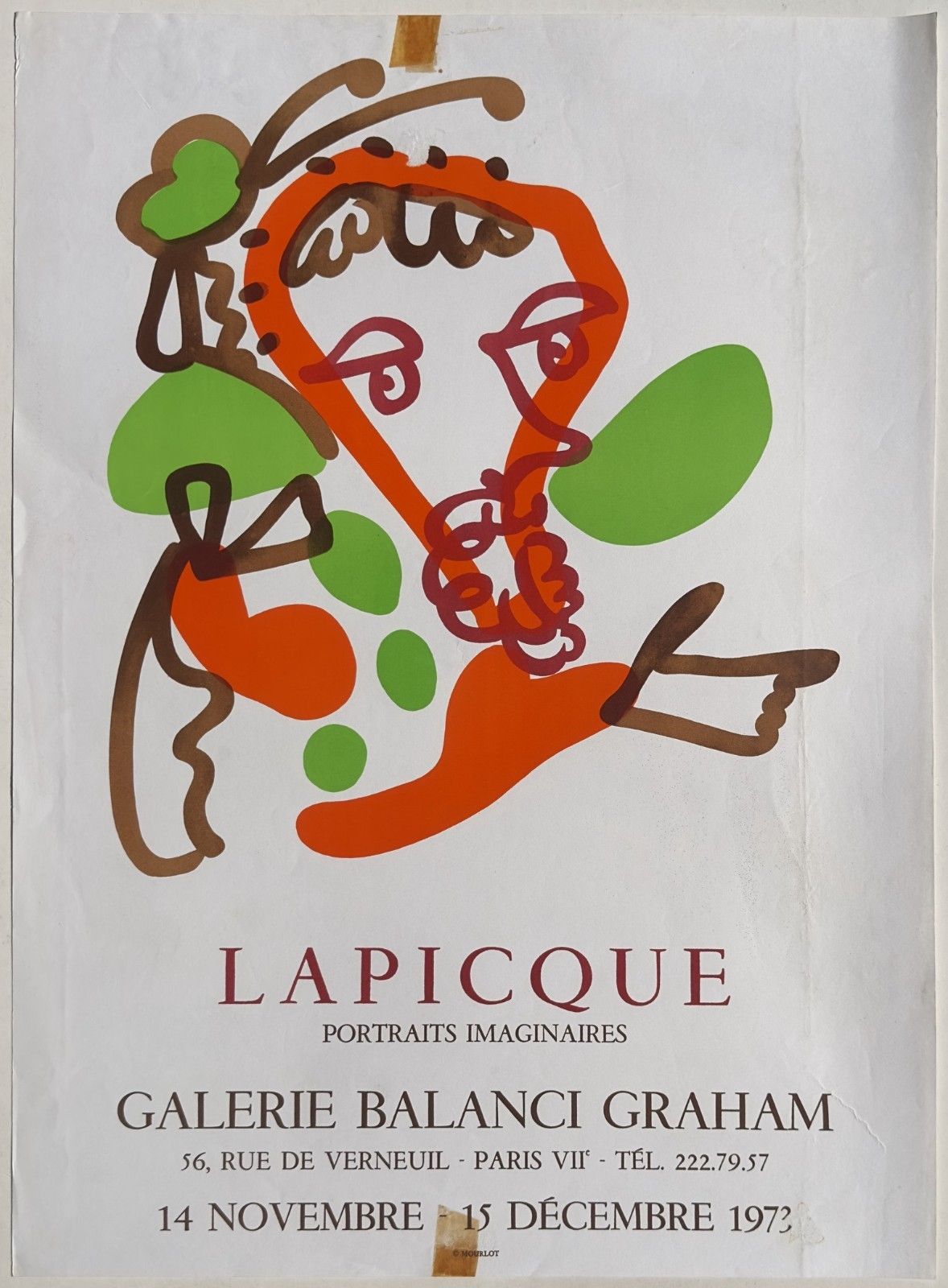 Charles Lapicque Poster Exhibition 1973 Galerie Balanci Graham Paris Mourlot