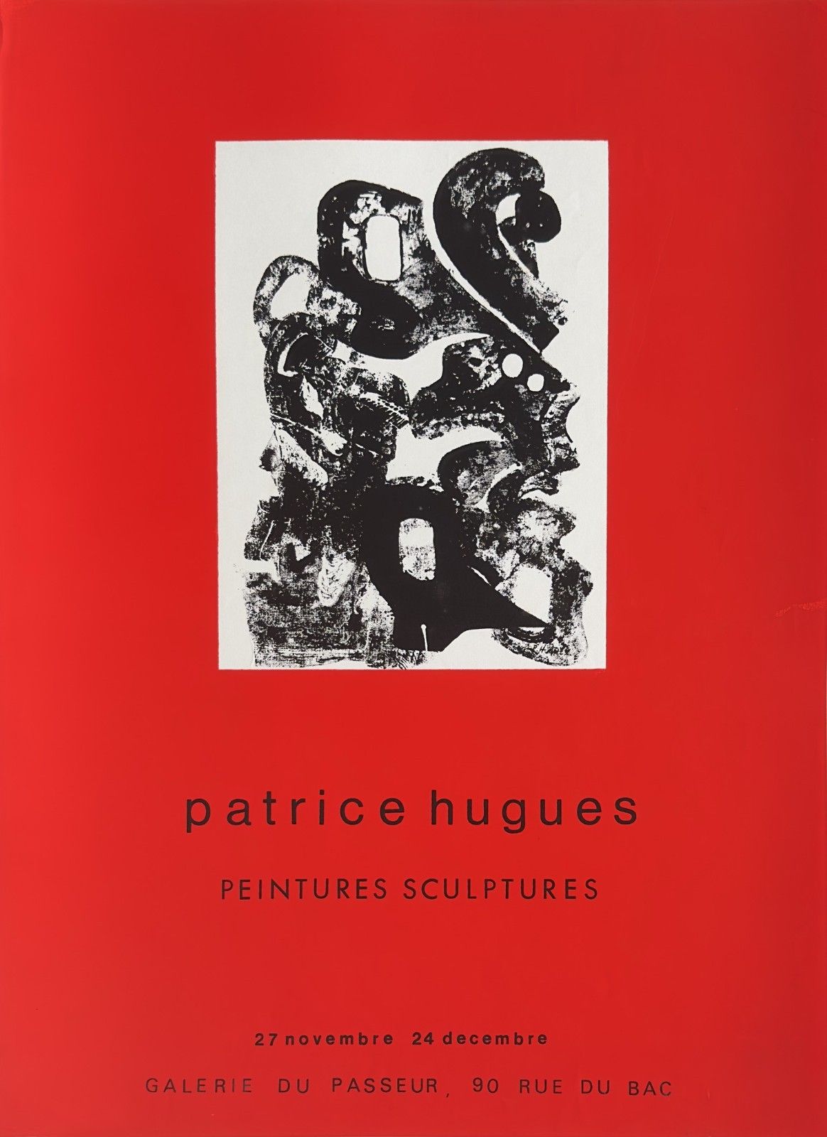 Patrice Hugues Silkscreen Poster Exhibition Circa 1975 Paris Passeur