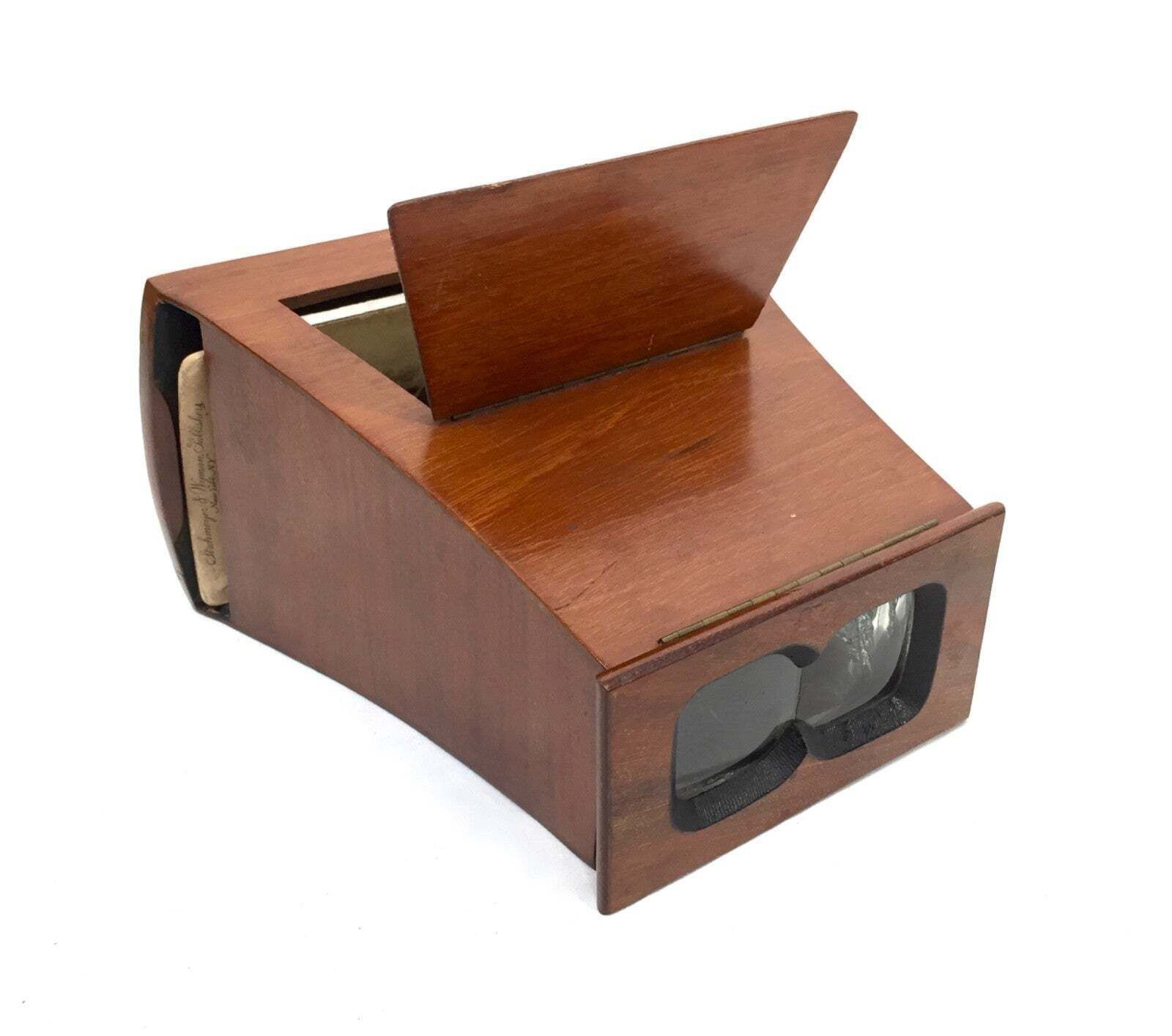 Antique French 1900s Handheld Tabletop Stereoviewer / Stereoscope For Cards