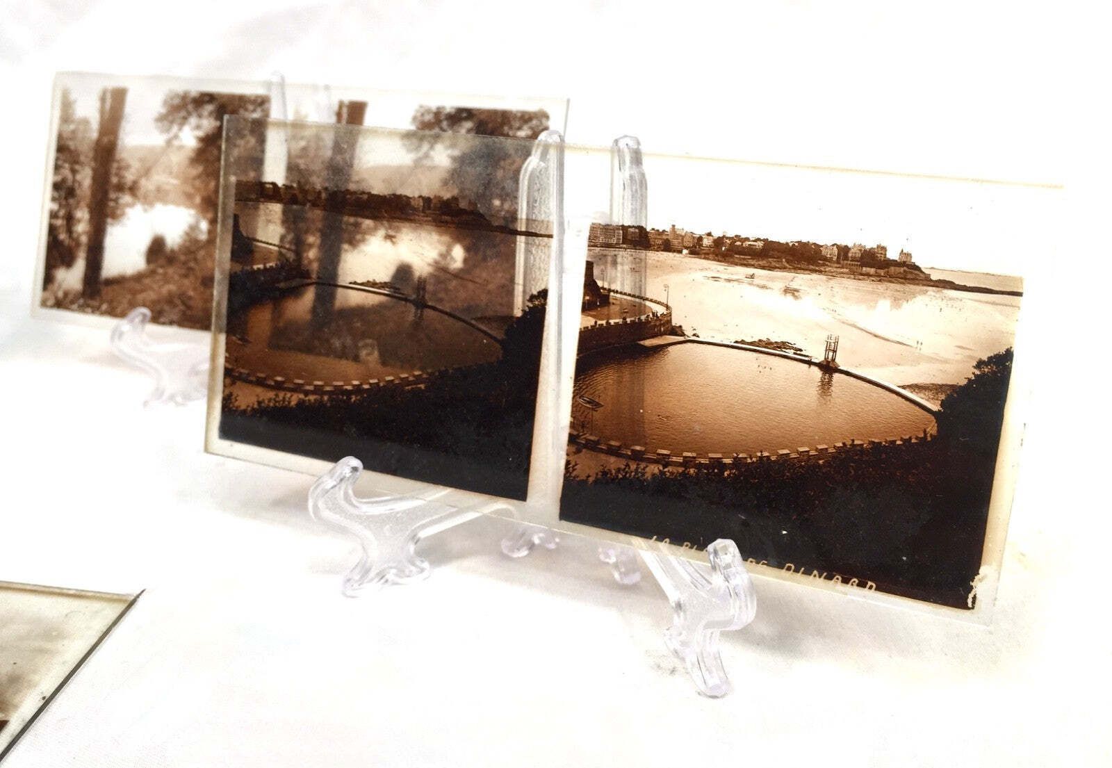 Antique French 1900s Stereoviewer / Stereoscope & Glass Slide Transparencies photo Home Decor