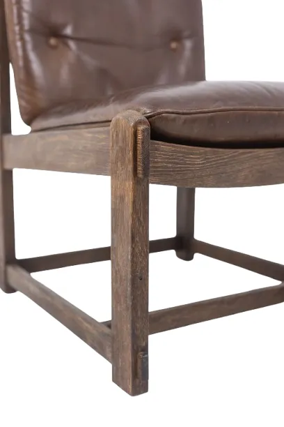 Pair Of Oak Fireside Chairs, Upholstered In Leather, 1960s photo 2800.0