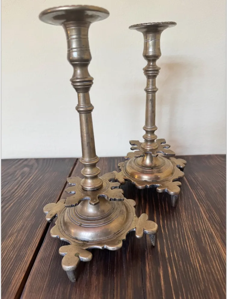 Rare Pair Of 16th Century Renaissancebronze Candlesticks From Bohemia photo furniture