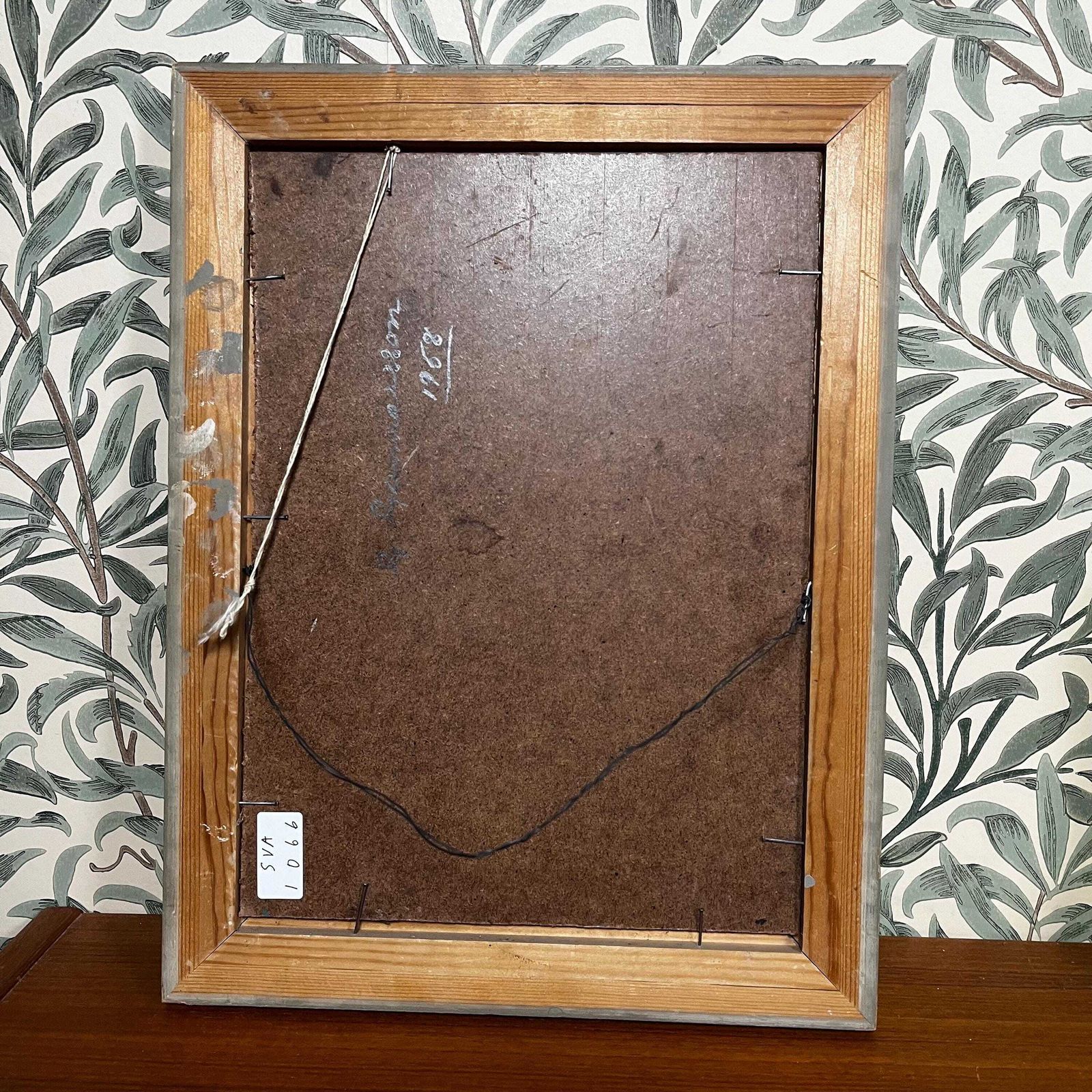 photo furniture Abstract, 1958, Swedish Artist Gustav Gunnarsson, Oil Painting On Board