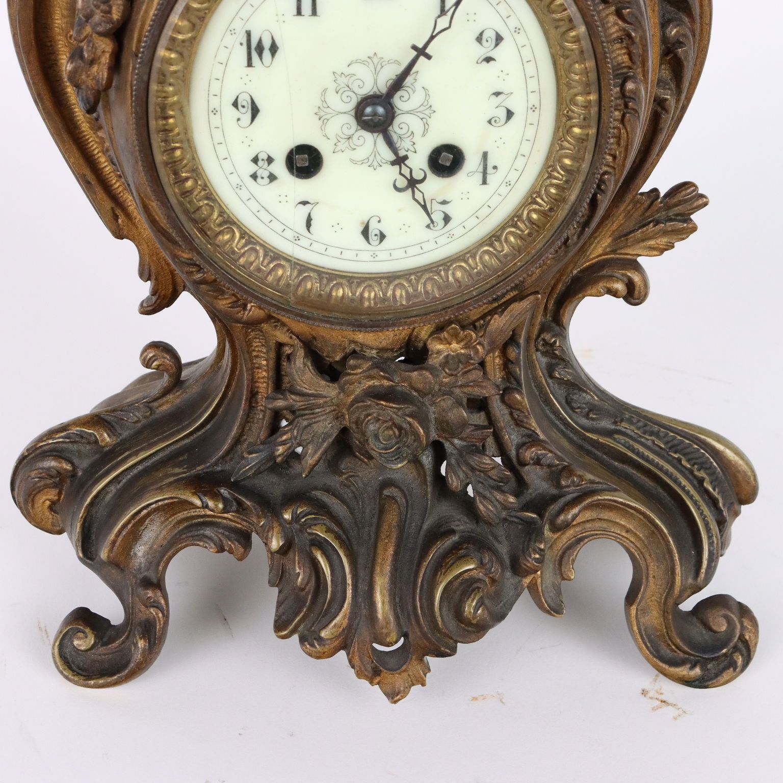 Antique Triptych Clock Gilded Bronze France Late XIX Century photo 570.0