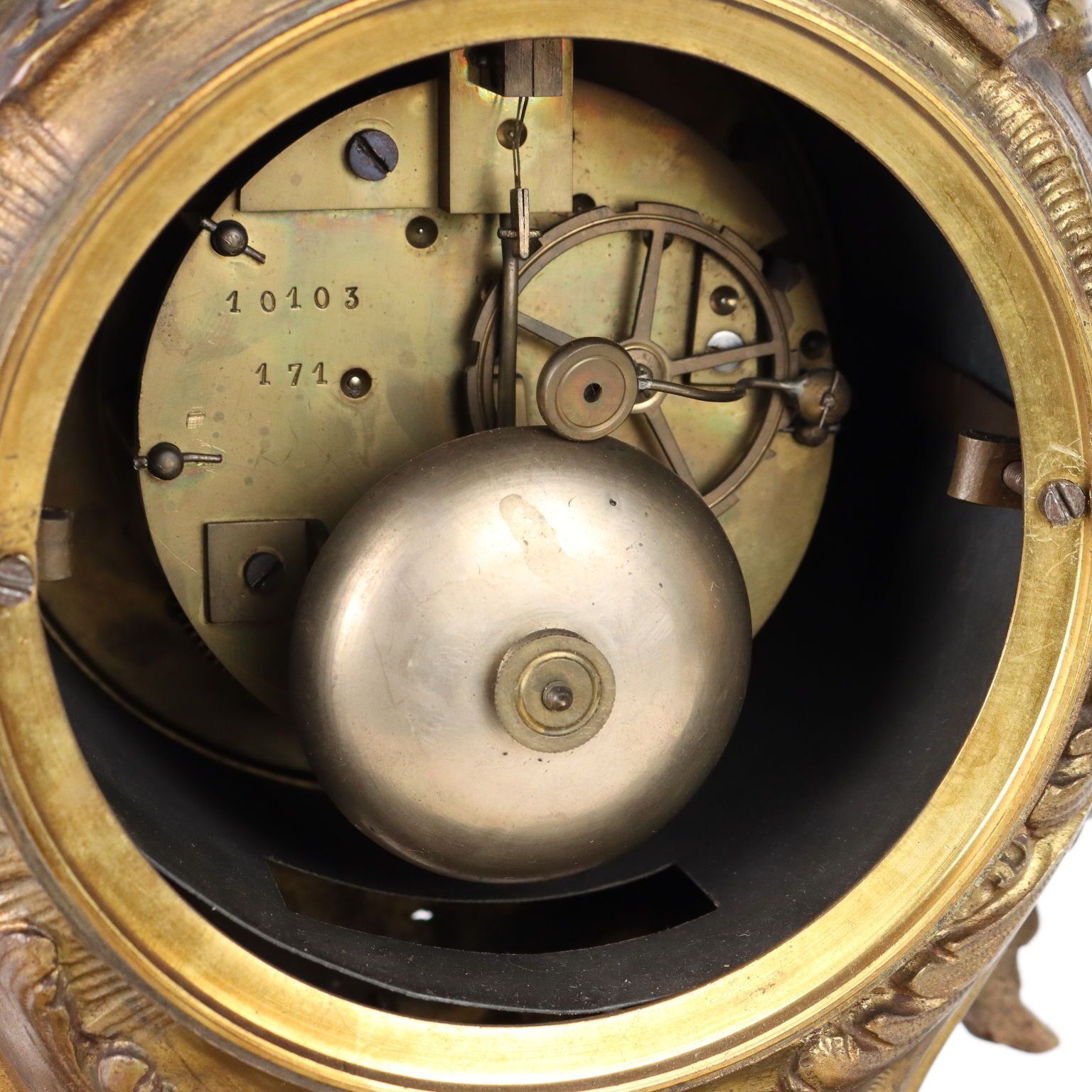 Antique Triptych Clock Gilded Bronze France Late XIX Century photo buy