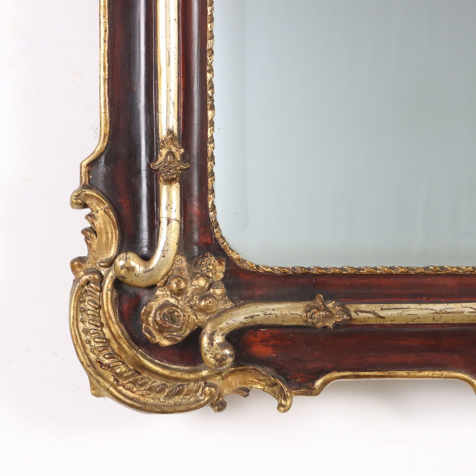 Antique Mirror Lacquered Gilded Wood France XIX Century photo vinterior