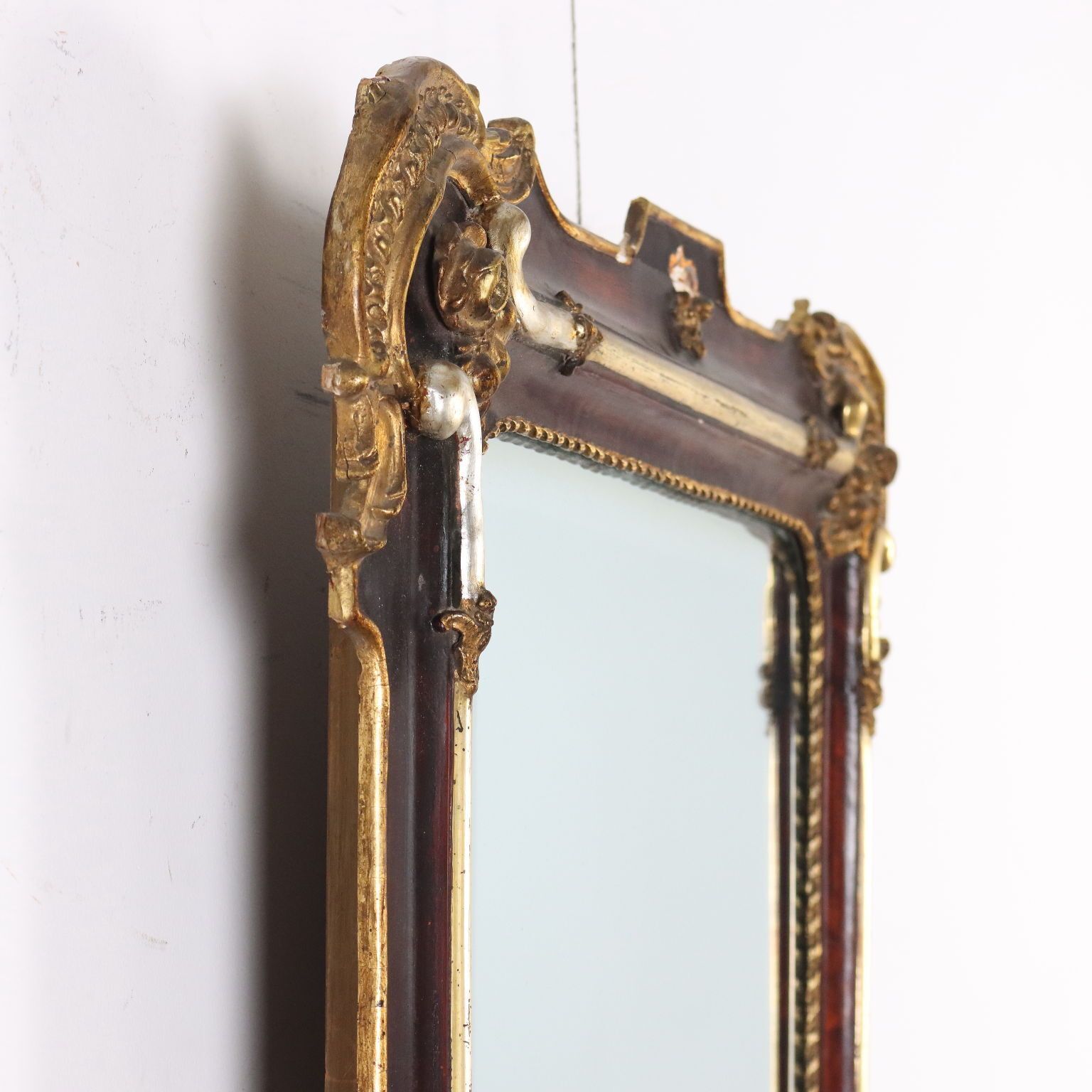 Antique Mirror Lacquered Gilded Wood France XIX Century photo vintage