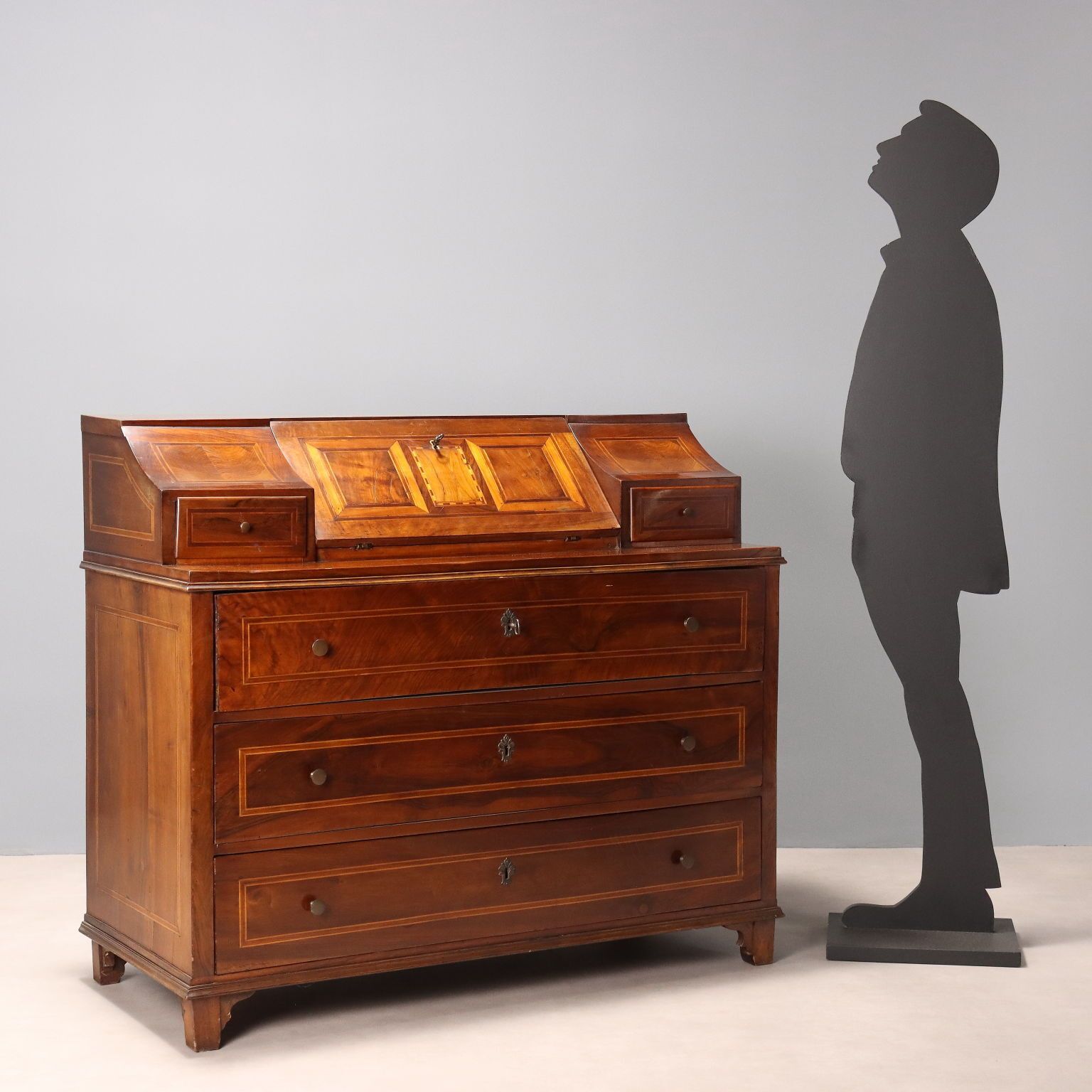 Antique Flap Cabinet Maple Bronze 5 Drawers Italy XIX Century photo furniture