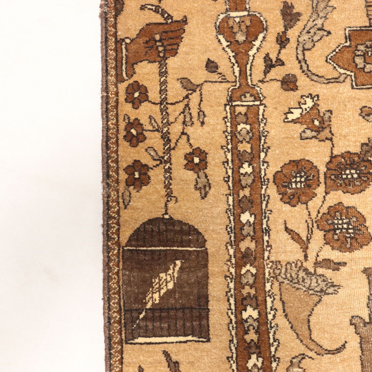 photo for sale Antique Carpet Cotton Wool Heavy Knot Handmade 64 X 36 In