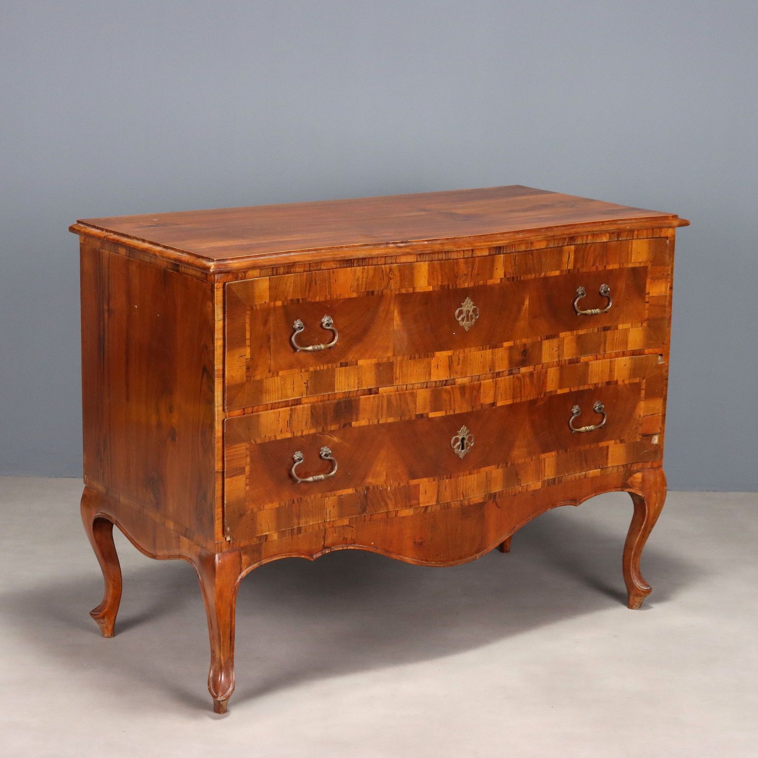 Antique Chest Of Drawers Baroque Walnut 2 Drawers XX Century