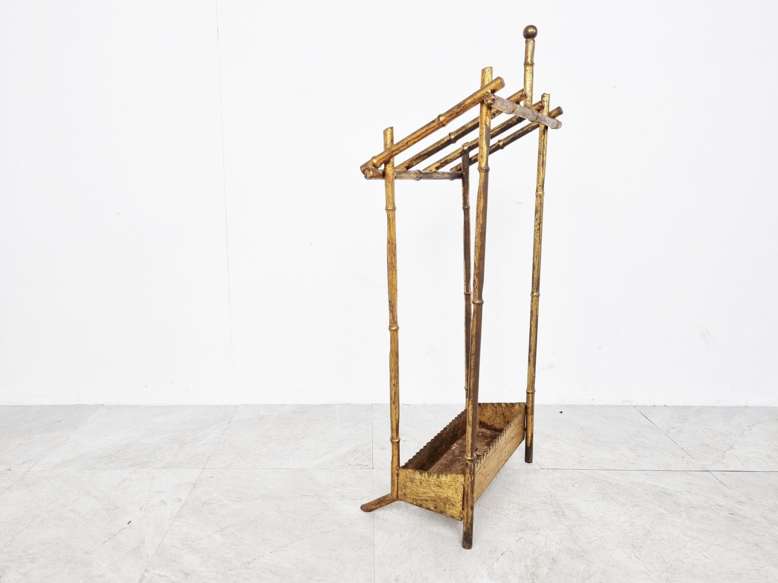 Chinoiserie Faux Bamboo Umbrella Stand, 1960s photo furniture