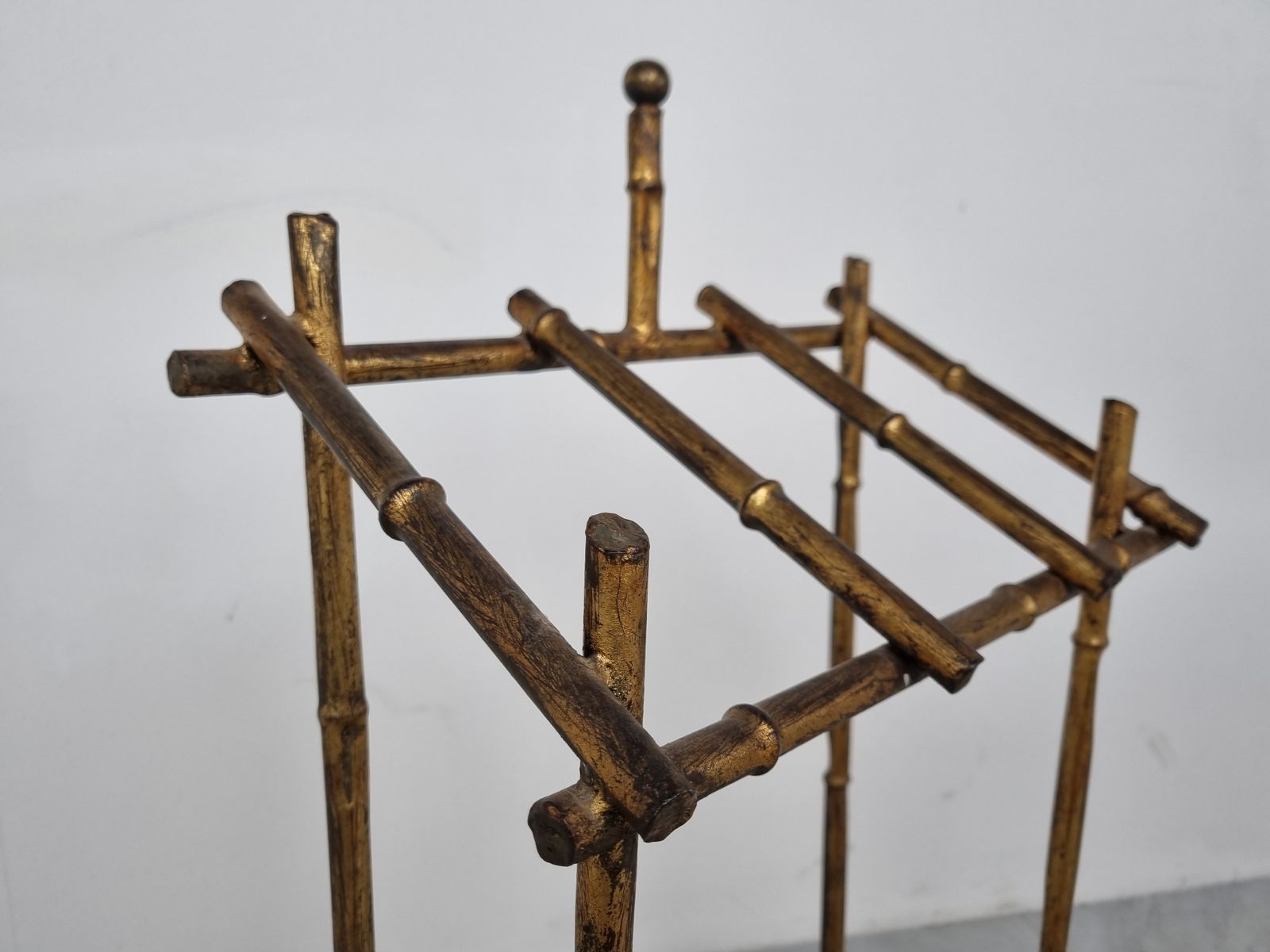 Chinoiserie Faux Bamboo Umbrella Stand, 1960s photo vintage