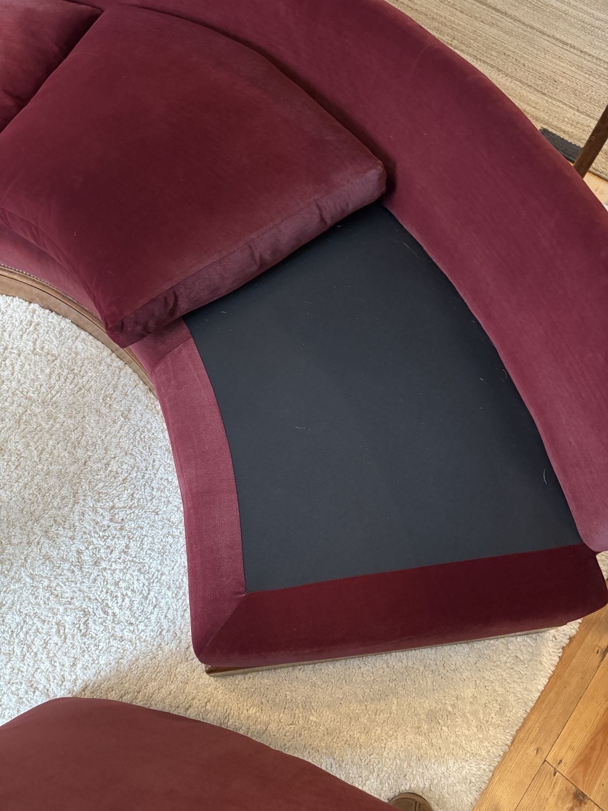 Red Velvet French/Hollywood Regency Canapé, Circa 1940s photo Furniture