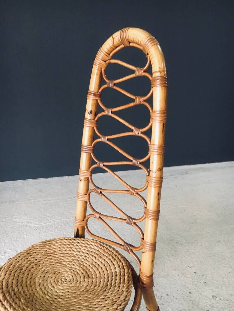 photo furniture Midcentury Design High Back Bamboo Chair By Rohé Noordwolde, 1960's Netherlands