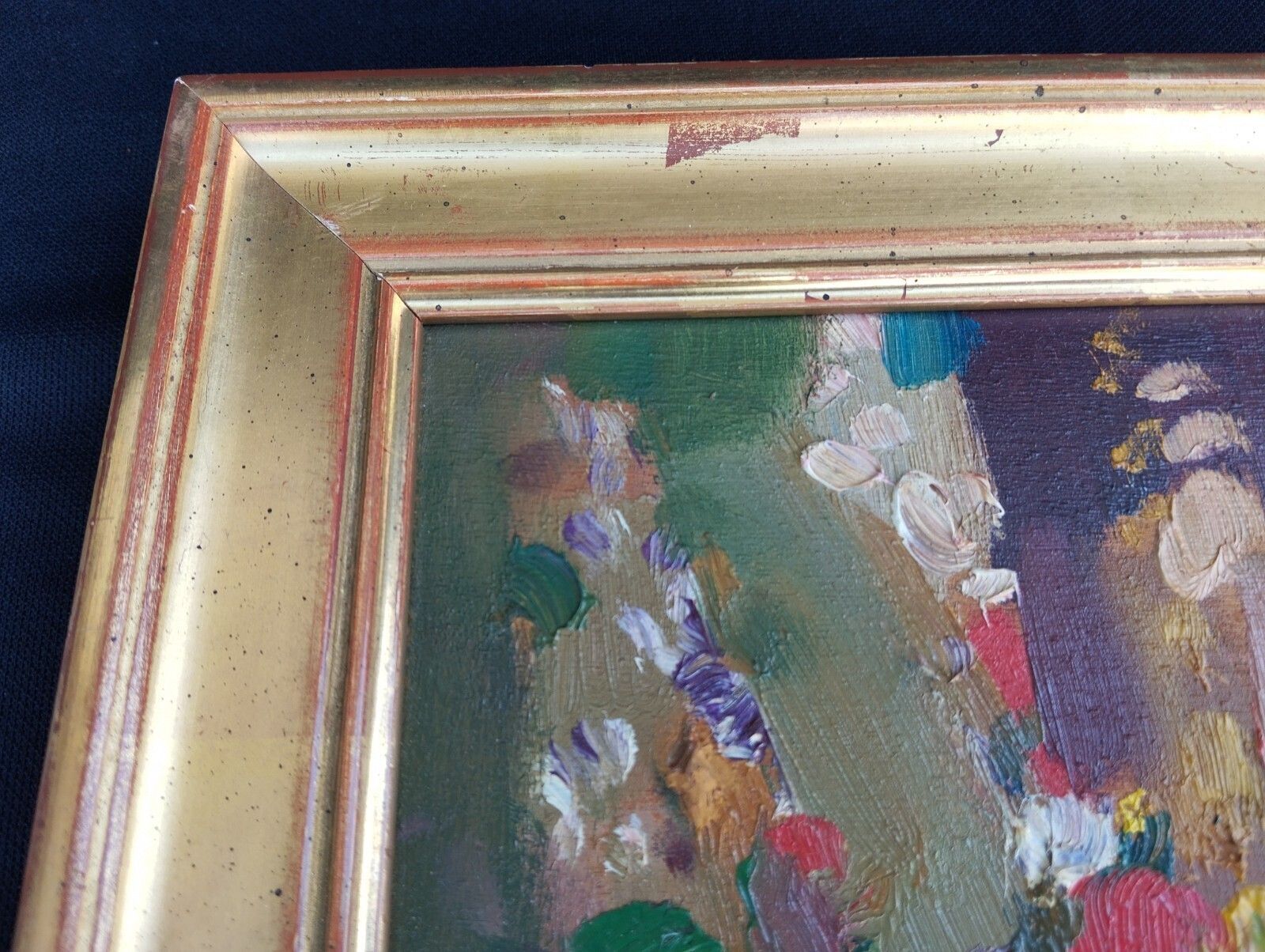 Fine Cubist Oil On Panel – Signed Floral Artwork photo 1450.0
