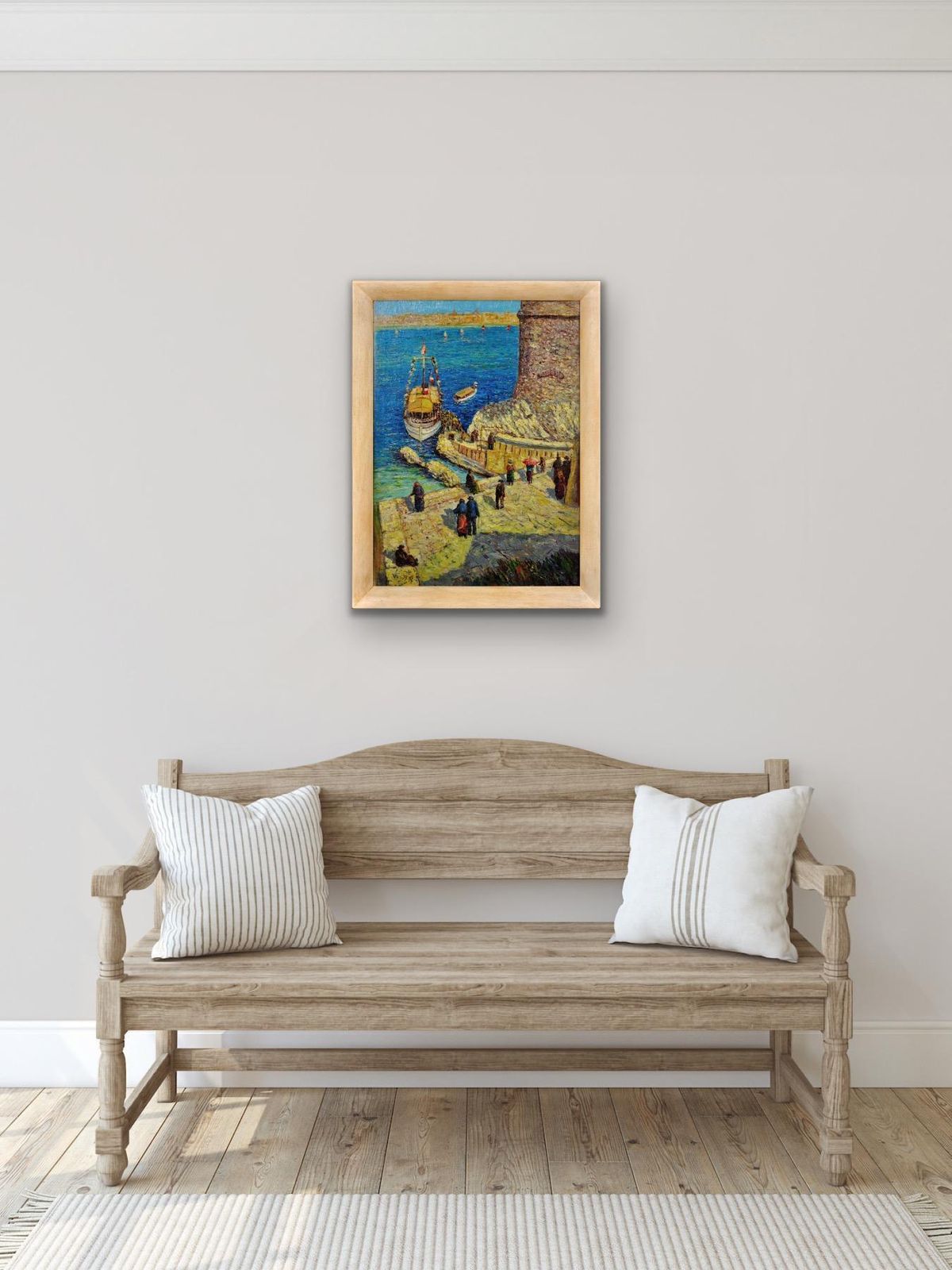 photo buy Jean Baptiste Olive 1848 To 1936. French. Le Château D'if. Frioul Archipelago. Framed Marseille Coastal Oil Painting.