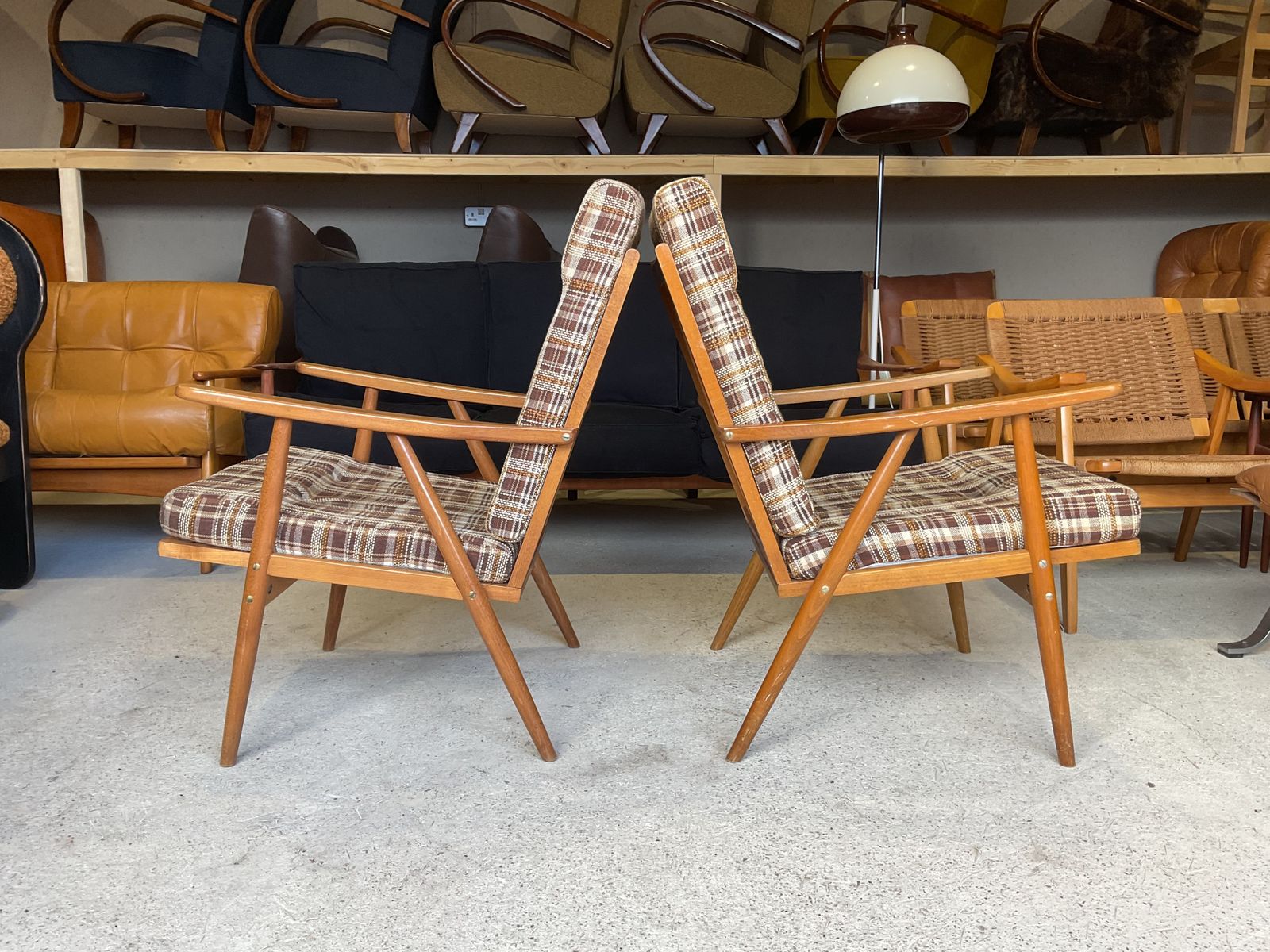 Mid Century Armchairs By Ton Set Of 2 In Vintage Style photo furniture