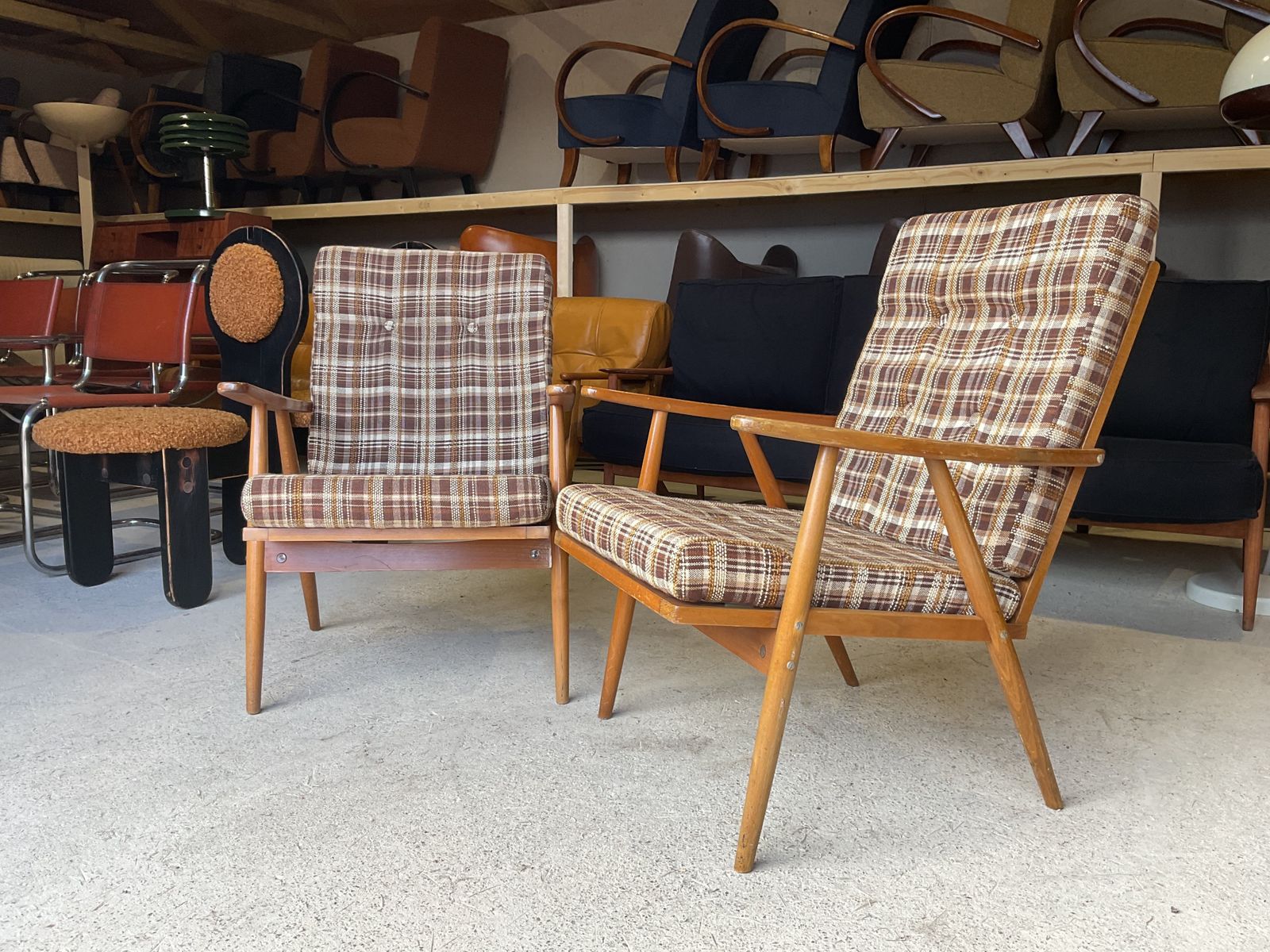Mid Century Armchairs By Ton Set Of 2 In Vintage Style photo vintage