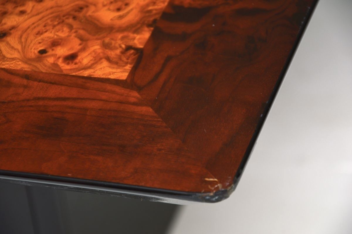 Vintage Italian Inlaid Burr Wood Dining Table By Oscar Dell Arredamento photo vinterior