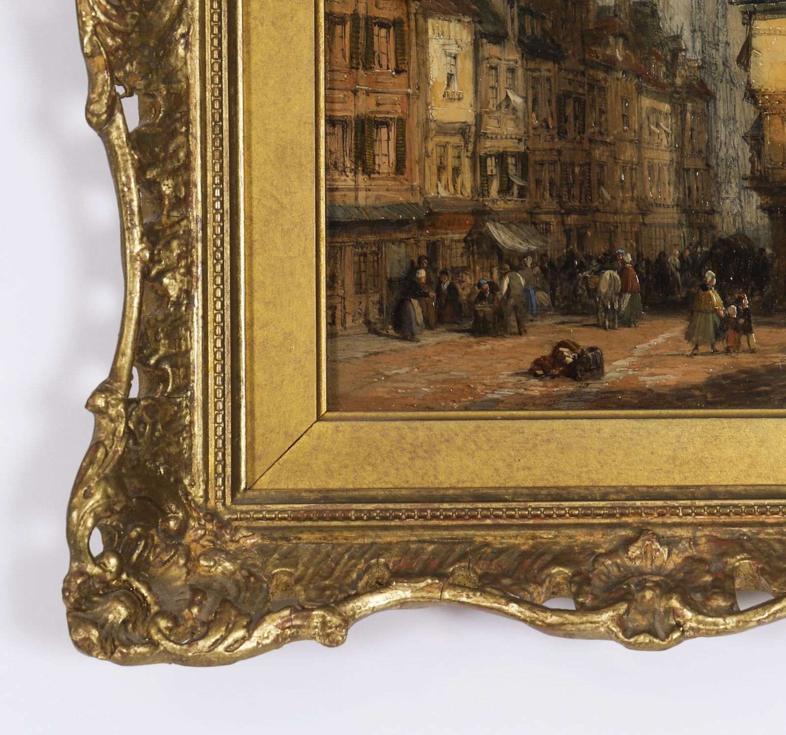 Antique Pair Of Architectural Views Oil Paintings Lewis J Wood Early 19th C photo 1650.0