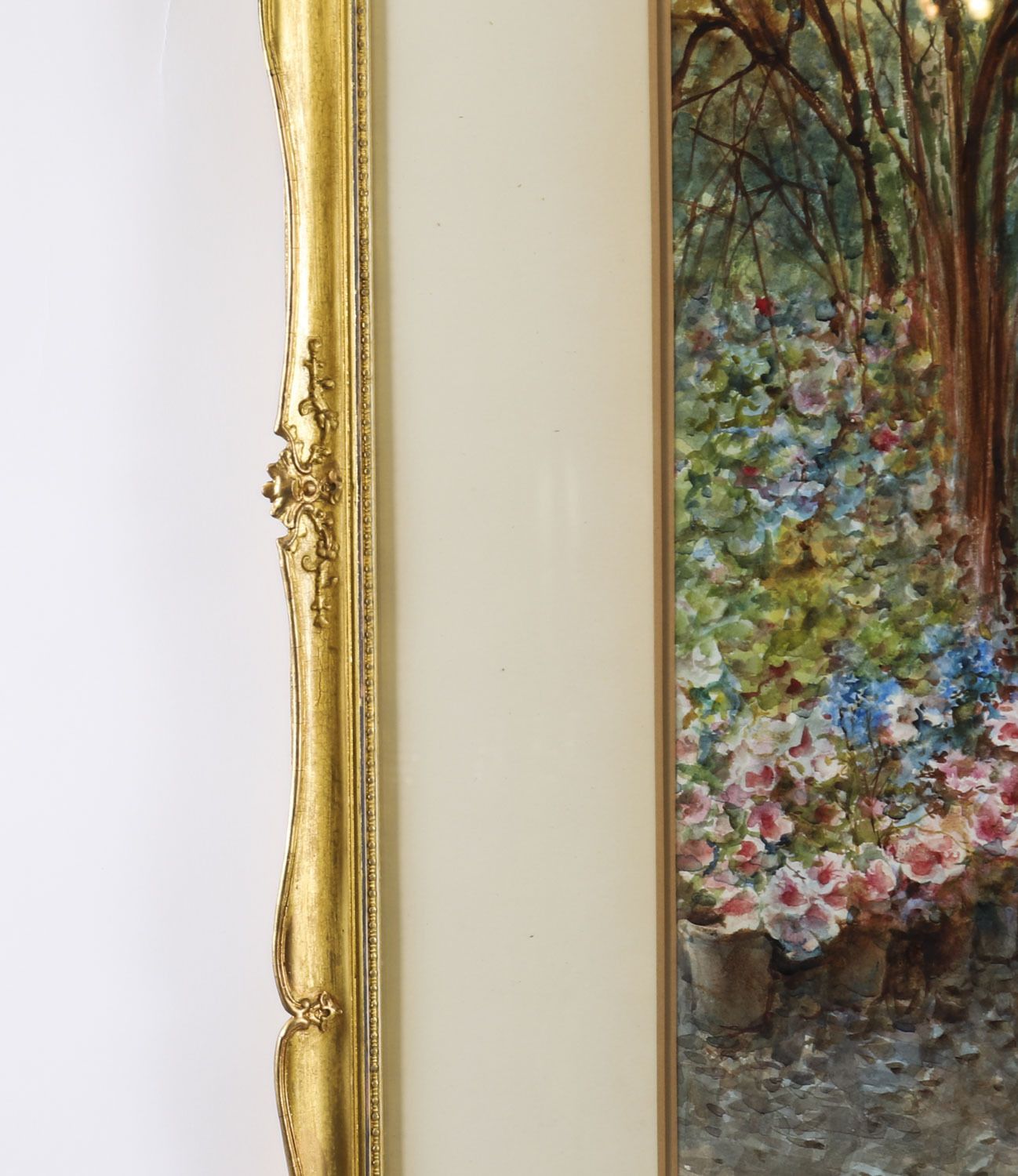 photo for sale Antique Watercolour 'The Garden Music Recital' By Martinetti 19thc  83x102cm