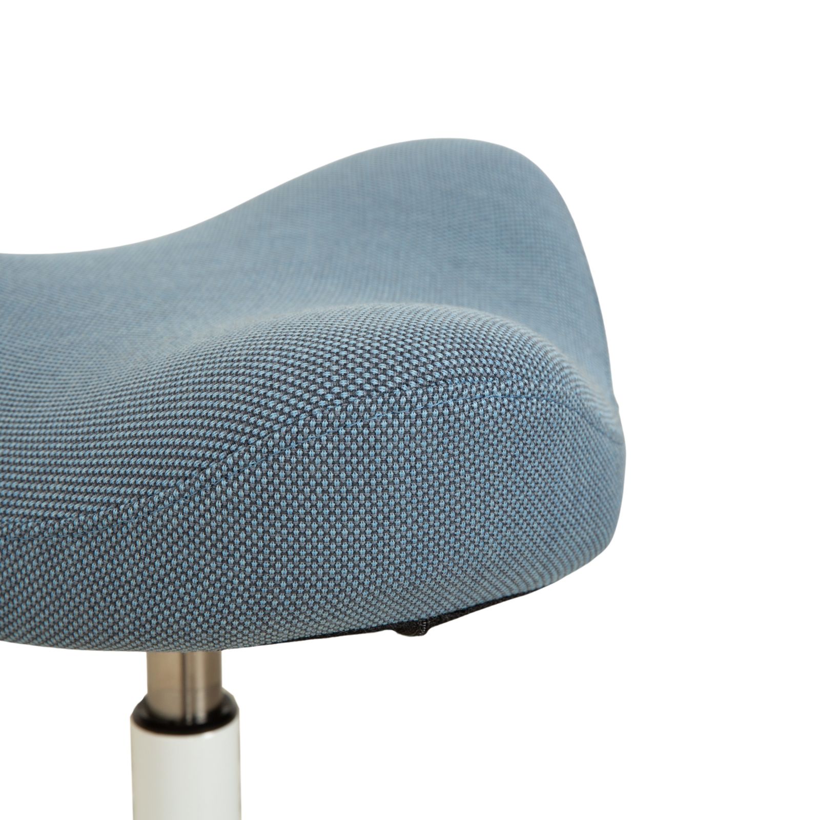 Varier Move Sit Stand Stool Fabric Blue Base White Wood Ash photo 446.0