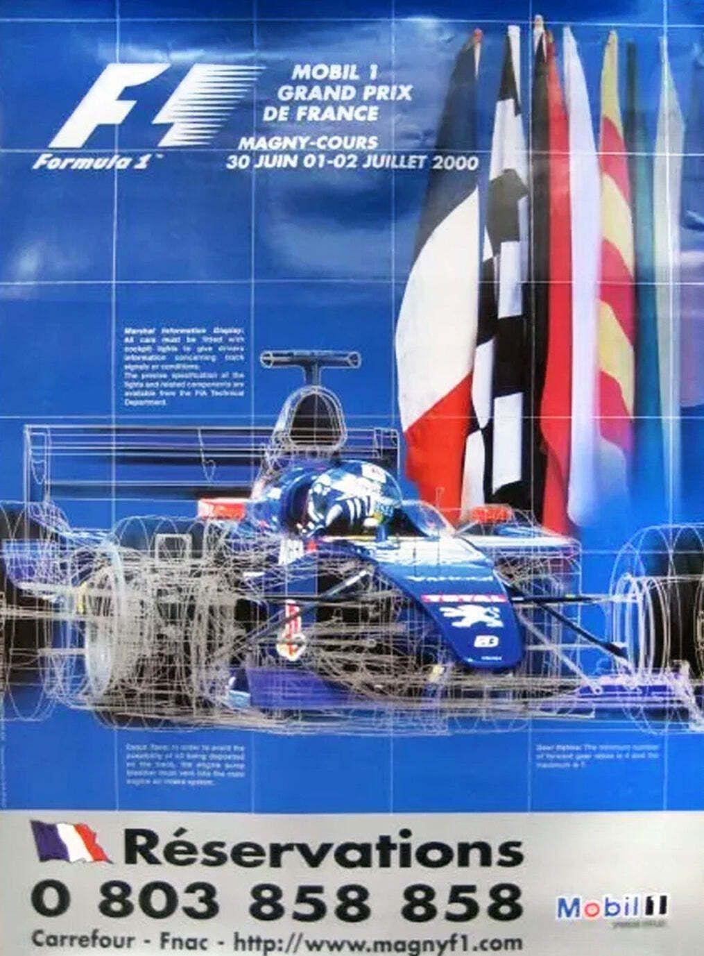 2000 F1 French Grand Prix Original Vintage Poster