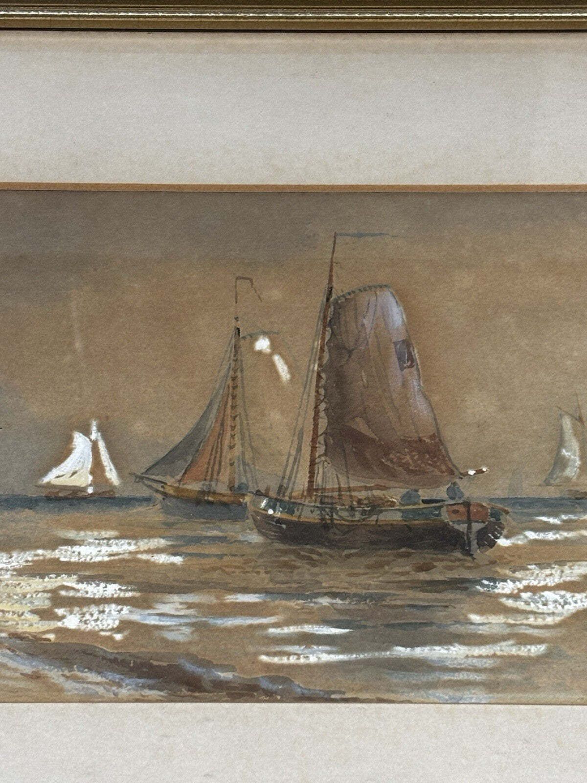 Pair Of Framed Marine/ Maritime Watercolours Paintings, Both Signed photo vinterior