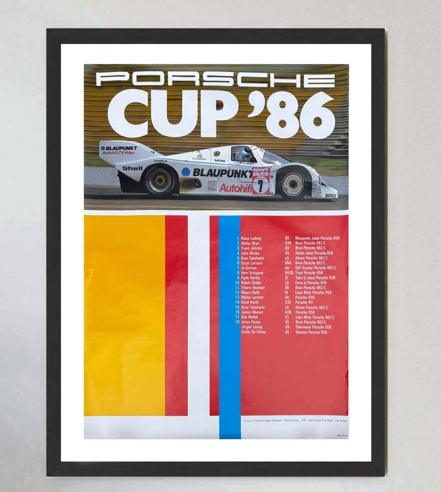 Porsche Cup '86 Original Vintage Poster photo furniture