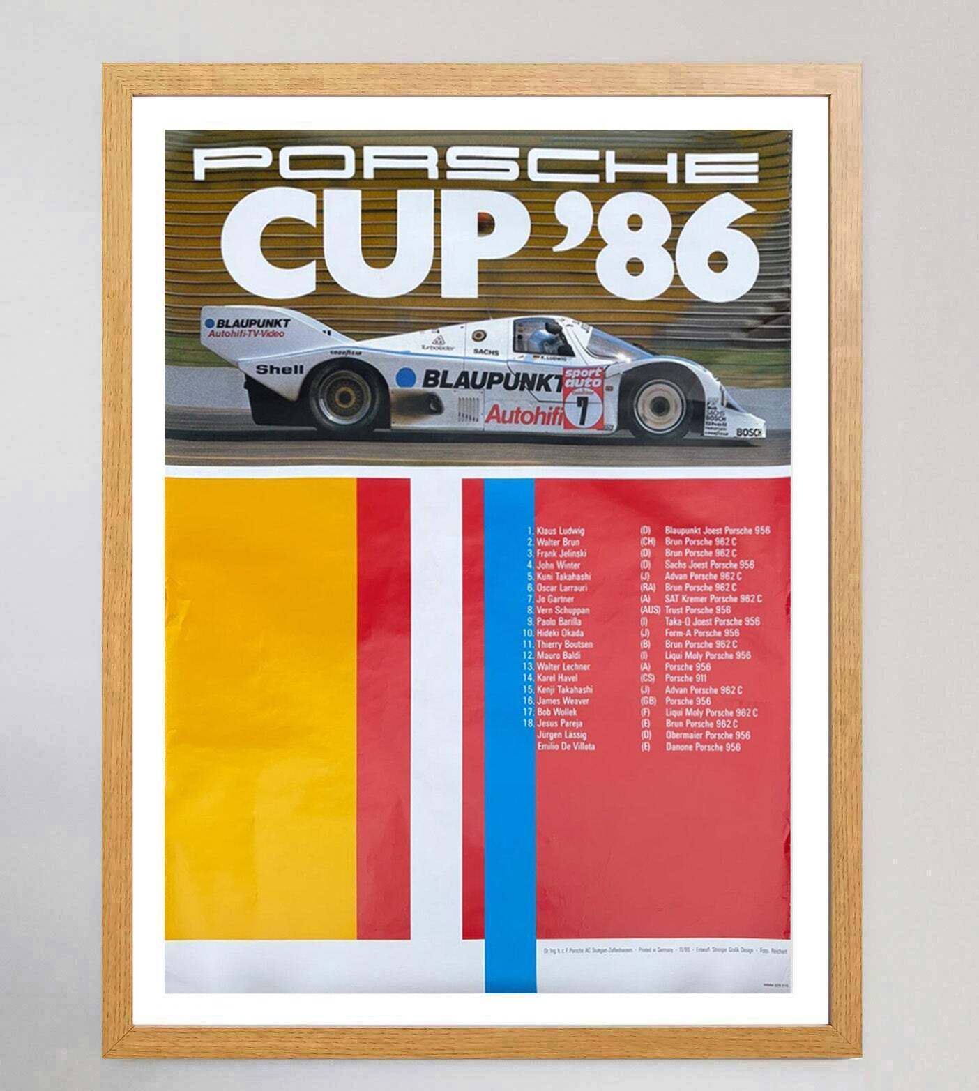 Porsche Cup '86 Original Vintage Poster photo Art