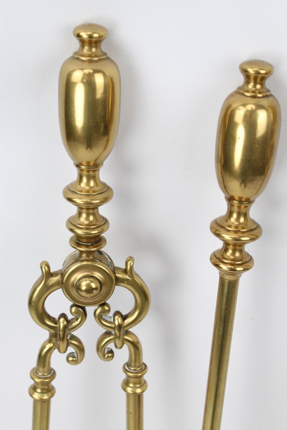 Set Large Victorian Brass Fire Tools photo Home Fixtures