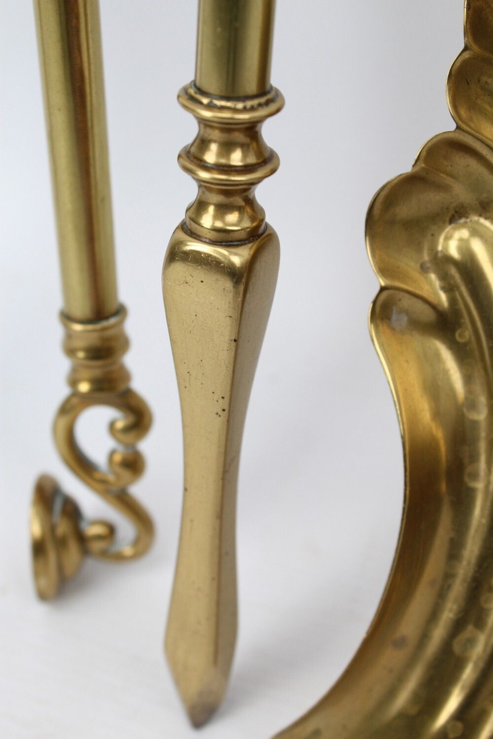 Set Large Victorian Brass Fire Tools photo buy