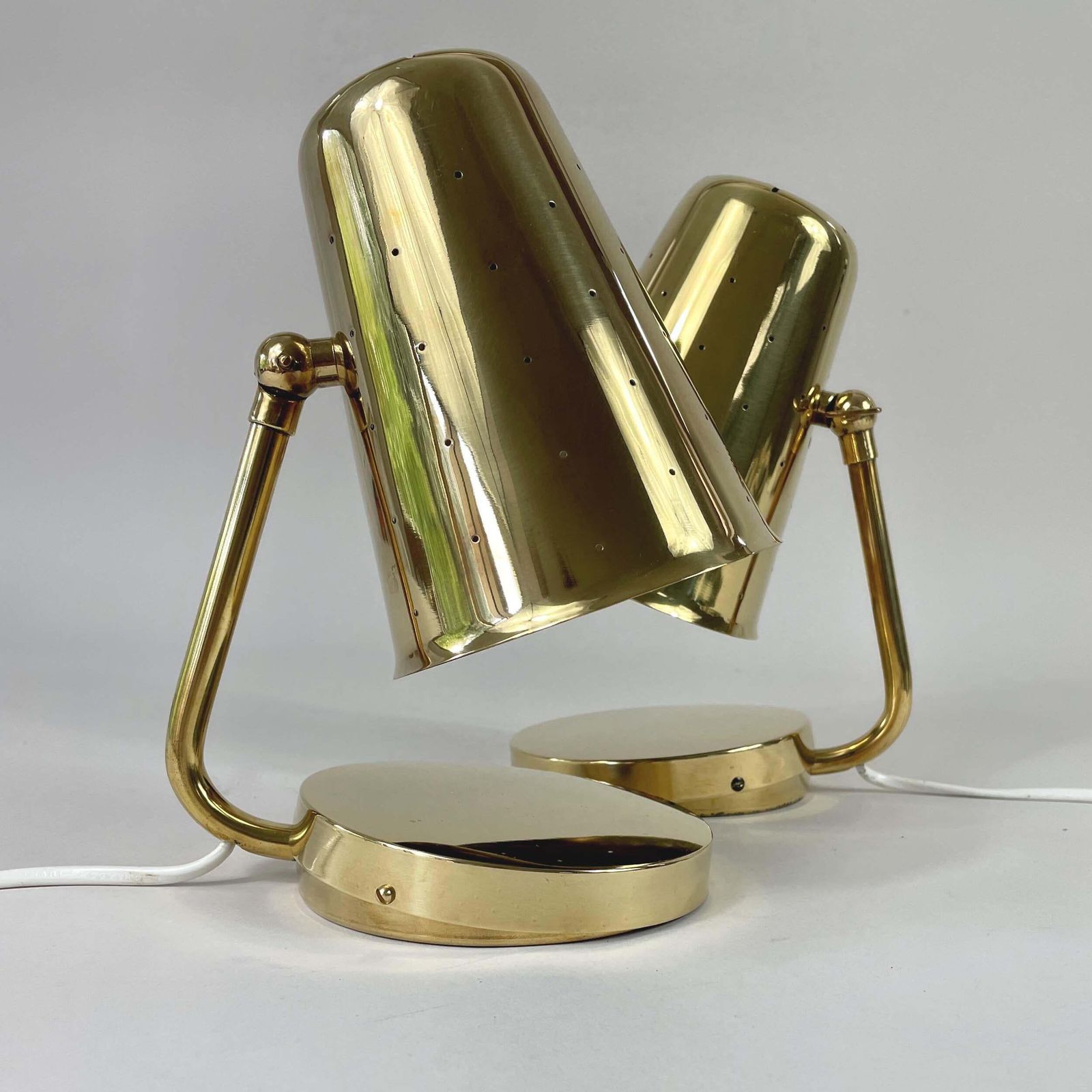 Brass Table Lamps Karl Borén, Boréns Borås Belysning Sweden 1950s, Set Of 2 photo vinterior