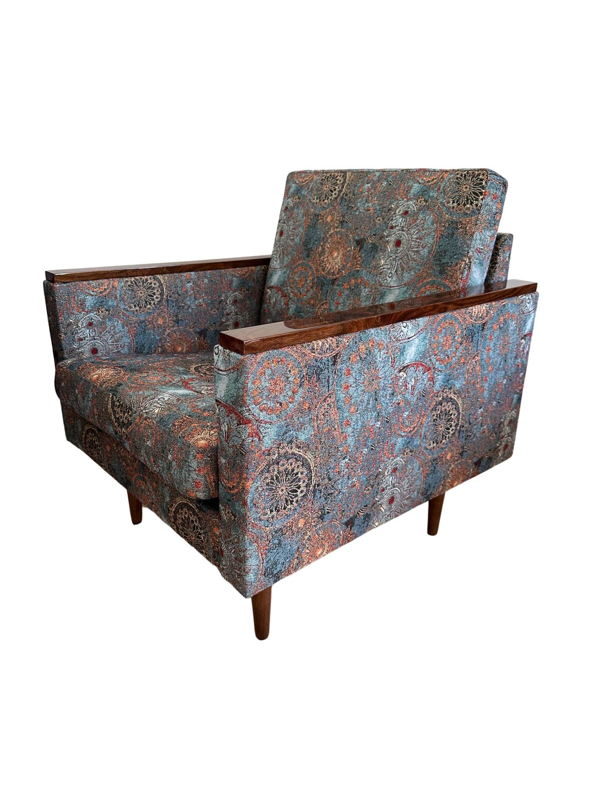 Mid Century Geometric Armchairs With Ethnic Motif, Europe, 1970s photo buy