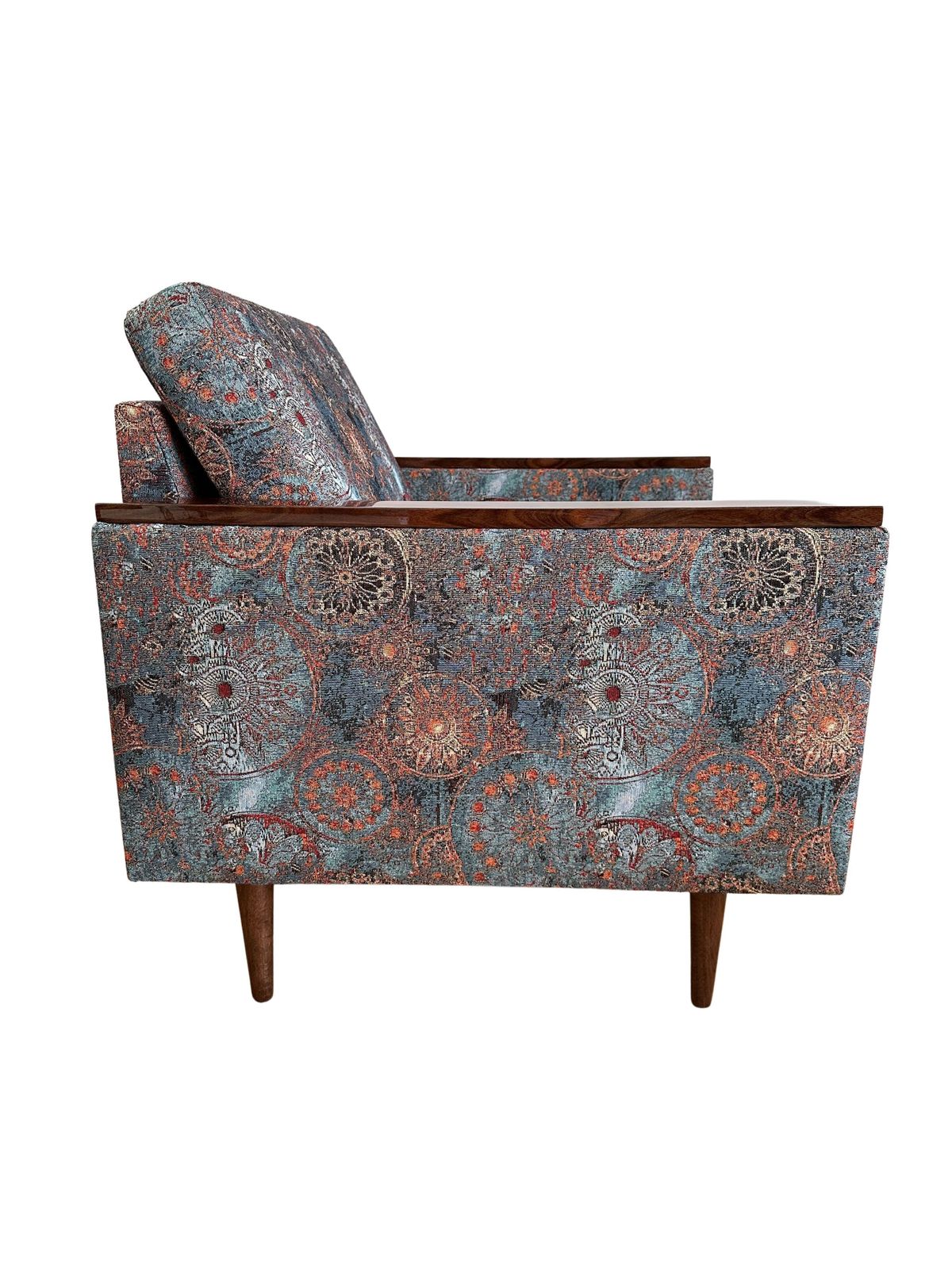 photo vinterior Mid Century Geometric Armchairs With Ethnic Motif, Europe, 1970s
