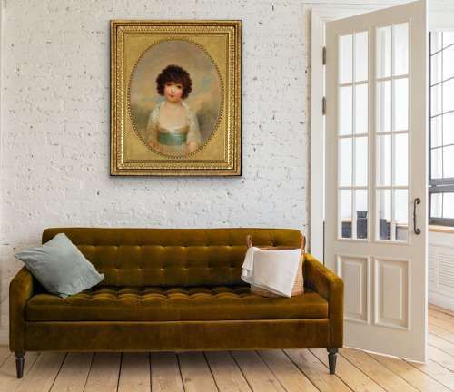 Painted In India 1792 To 1795. Portrait Of Charlotte Shore, Daughter Of The Governor General Of India. By Arthur William Devis 1762 To 1822. photo furniture
